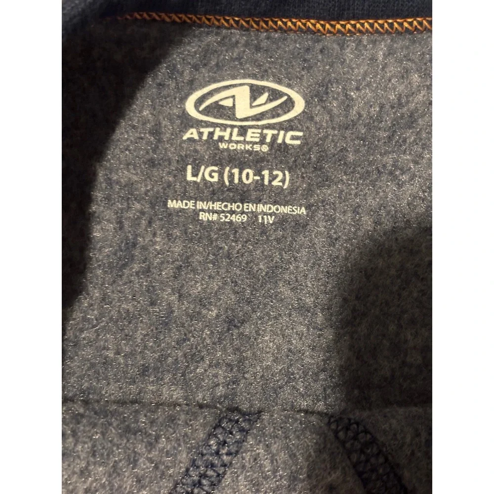 Athletic Works Boys Blue Heathered Crewneck Sweatshirt Size L 10-12 Pullover